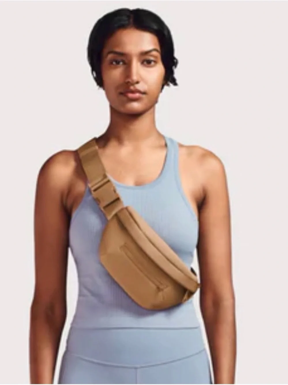Dagne Dover ace Fanny Neoprene Belt Bag in camel